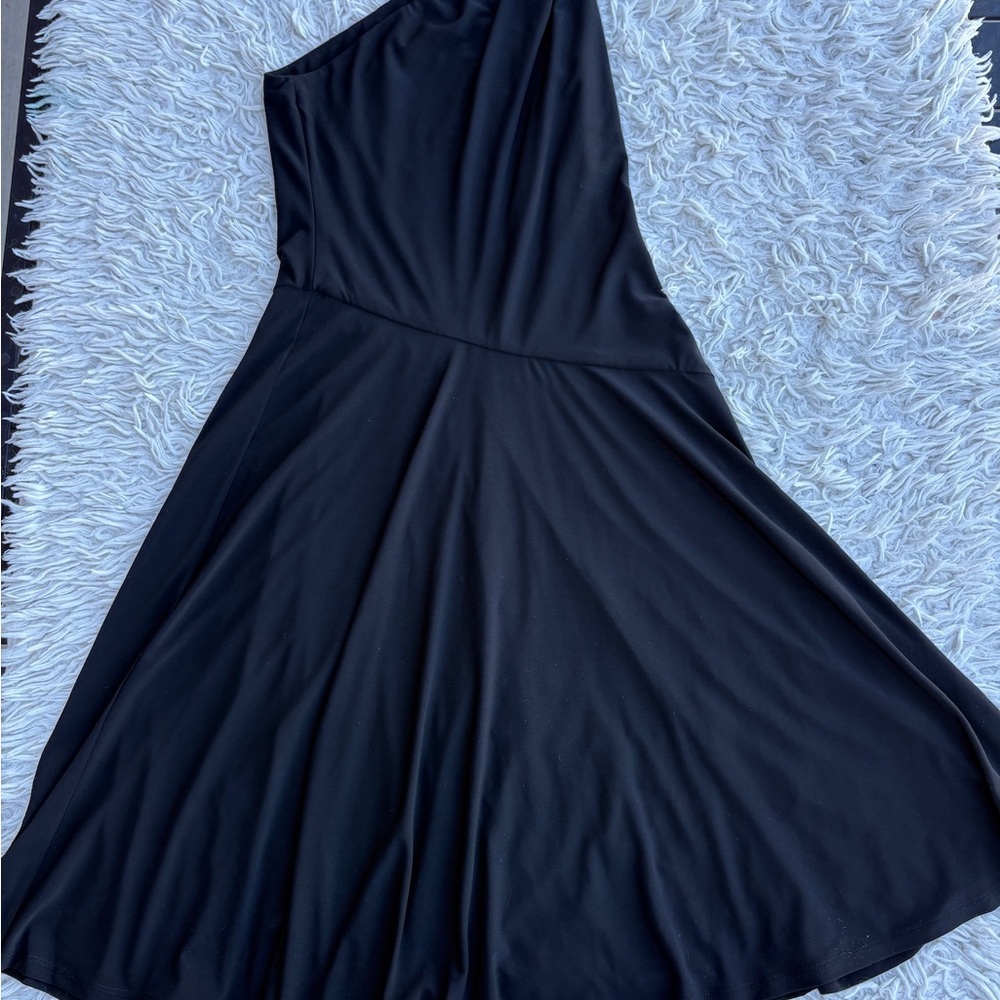 Lauren Ralph Lauren Black One-Shoulder Dress